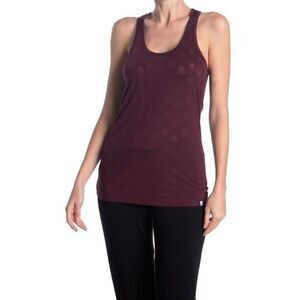 Psycho Bunny Tank Top Women's Burgundy Burnout Logo Racerback Tank‎